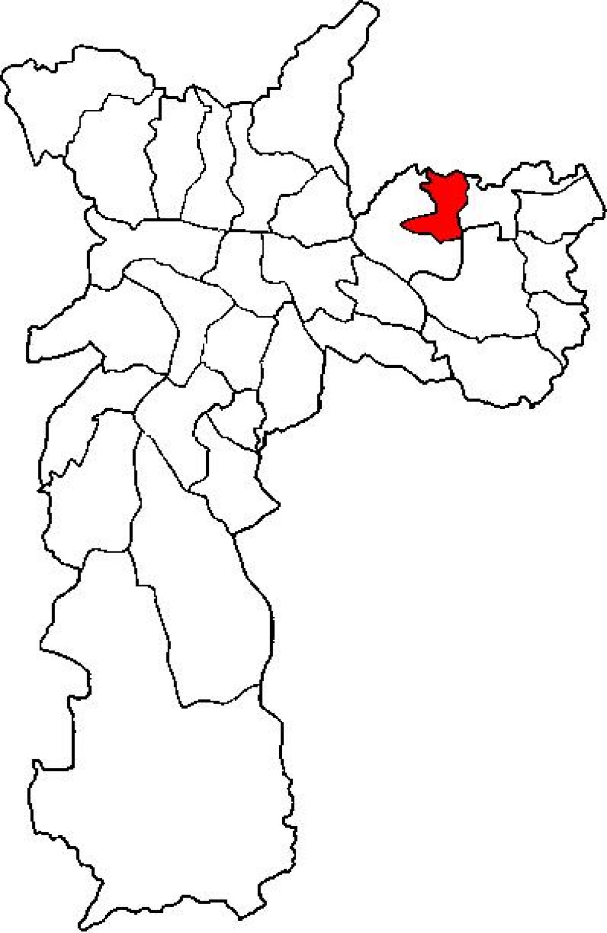 Карта на Ermelino Matarazzo под-префектурата São Паоло