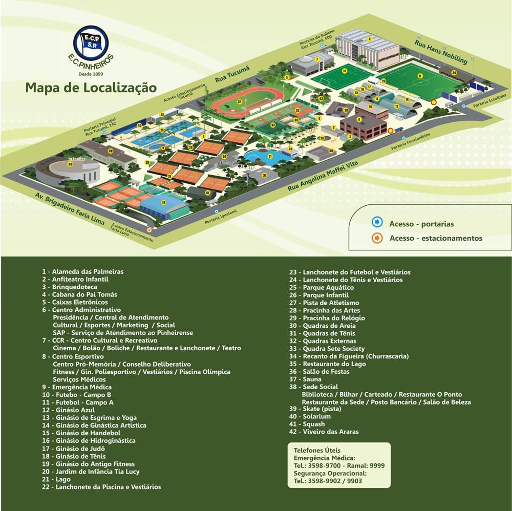 Карта на Esporte Clube Pinheiros