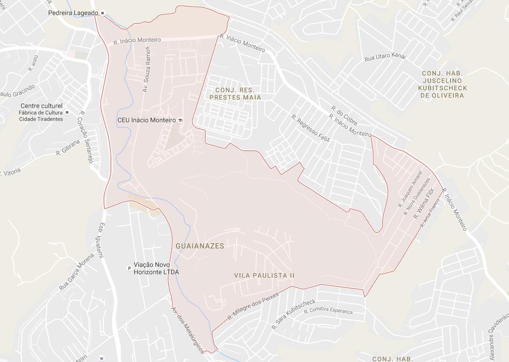 Карта на Guaianases São Паоло