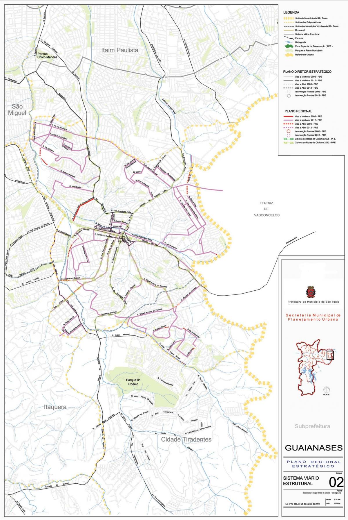 Карта на Guaianases São Паоло - Патишта