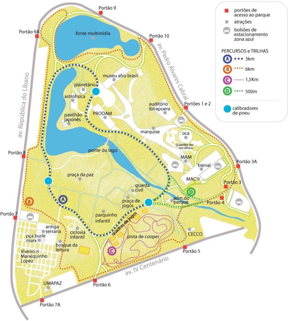 Карта на Ibirapuera парк