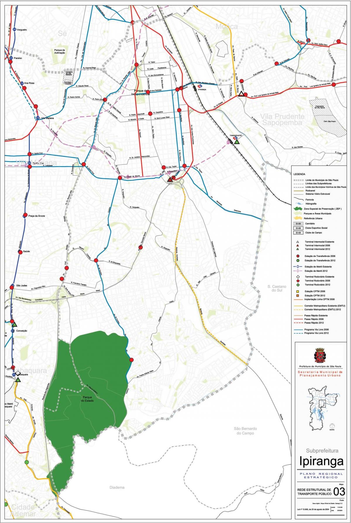 Карта на Ipiranga São Паоло - Јавни превезува