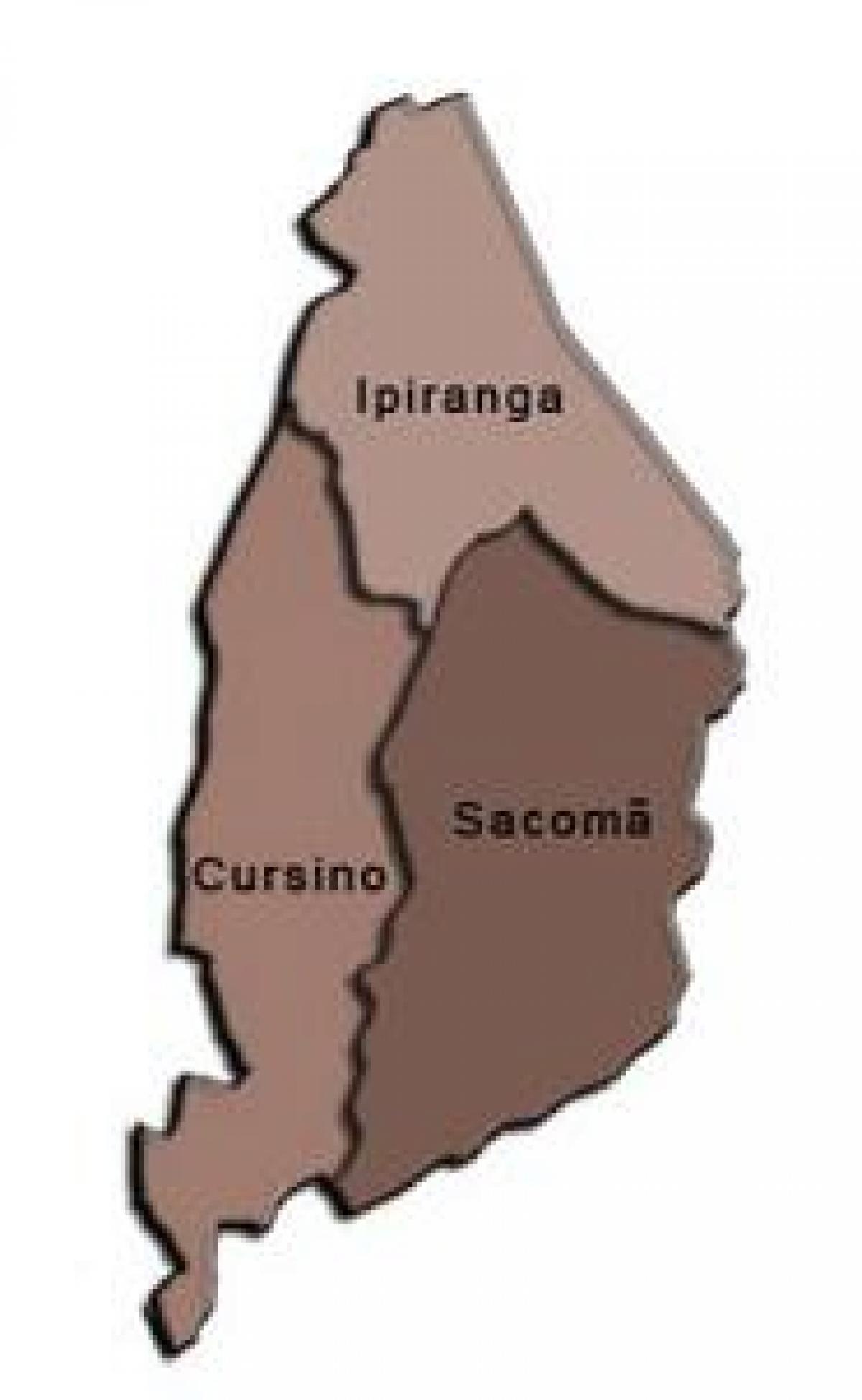 Карта на Ipiranga под-префектурата