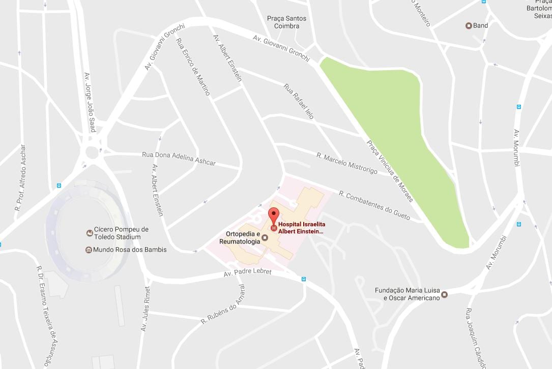 Карта на Israelita Алберт Ајнштајн болница