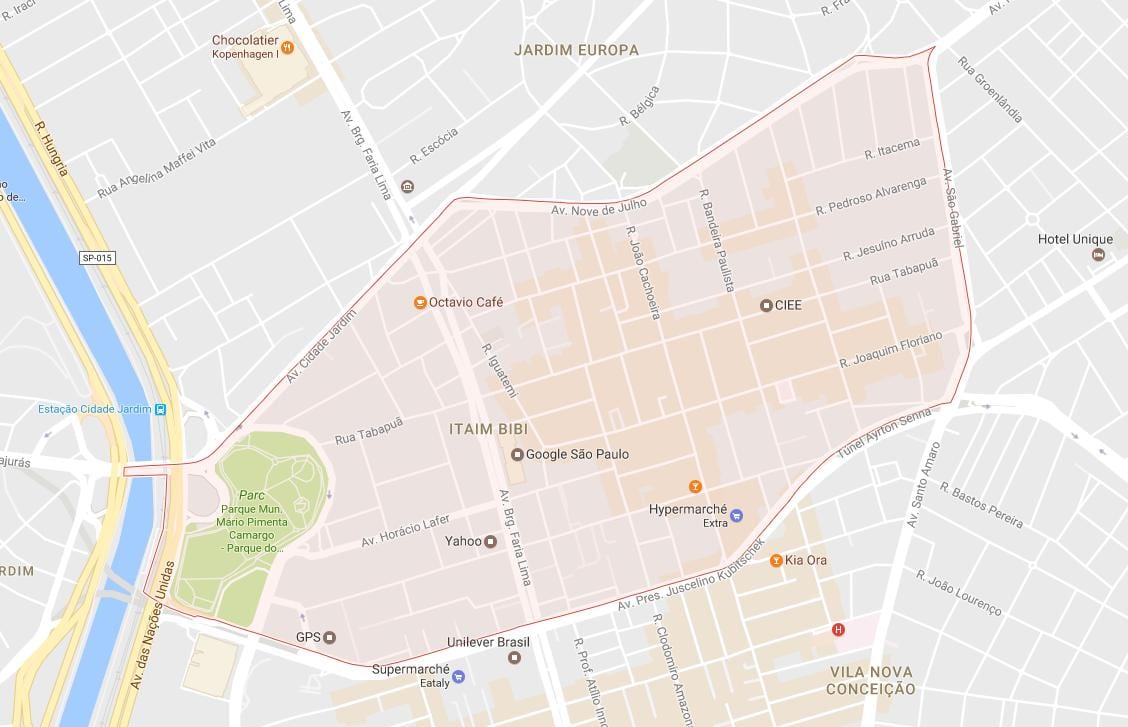 Карта на Itaim Bibi São Паоло
