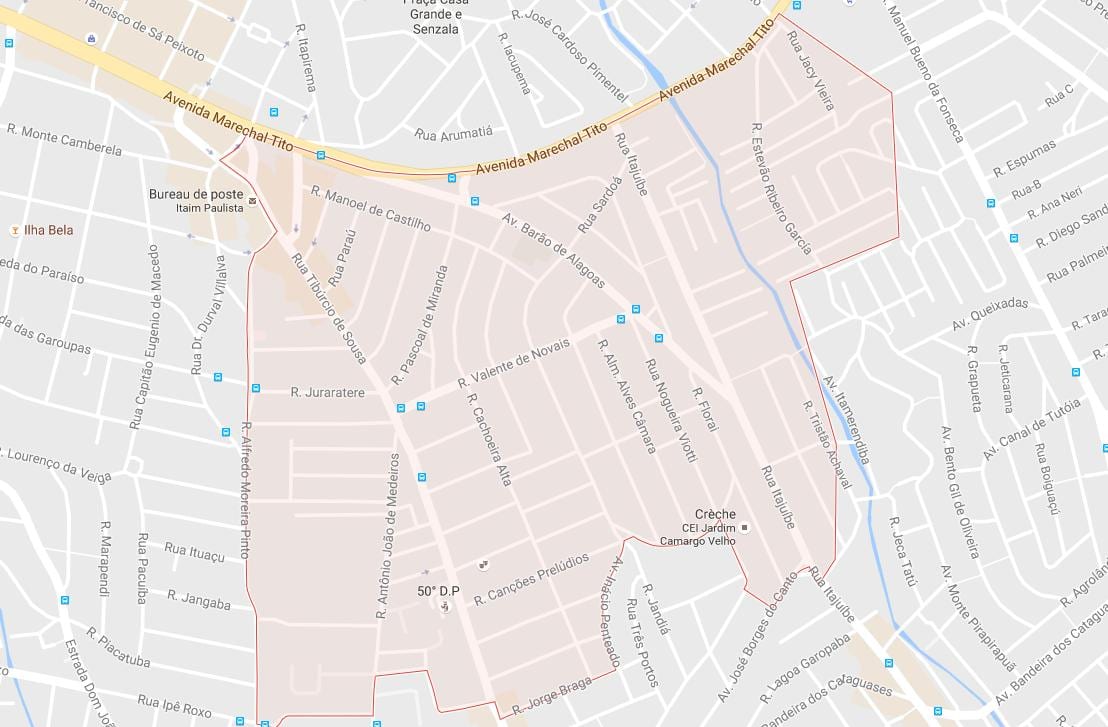 Карта на Itaim Paulista São Паоло
