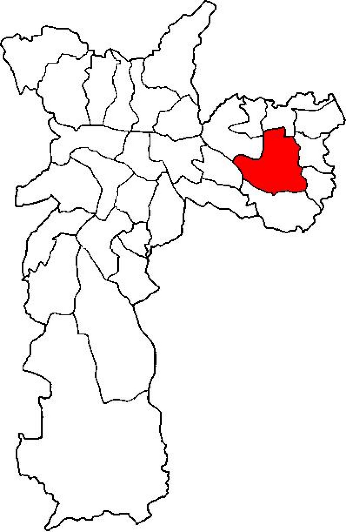 Карта на Itaquera под-префектурата São Паоло