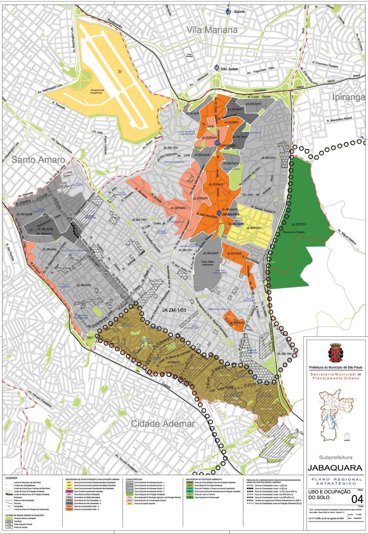 Карта на Jabaquara São Паоло - Окупацијата на почвата