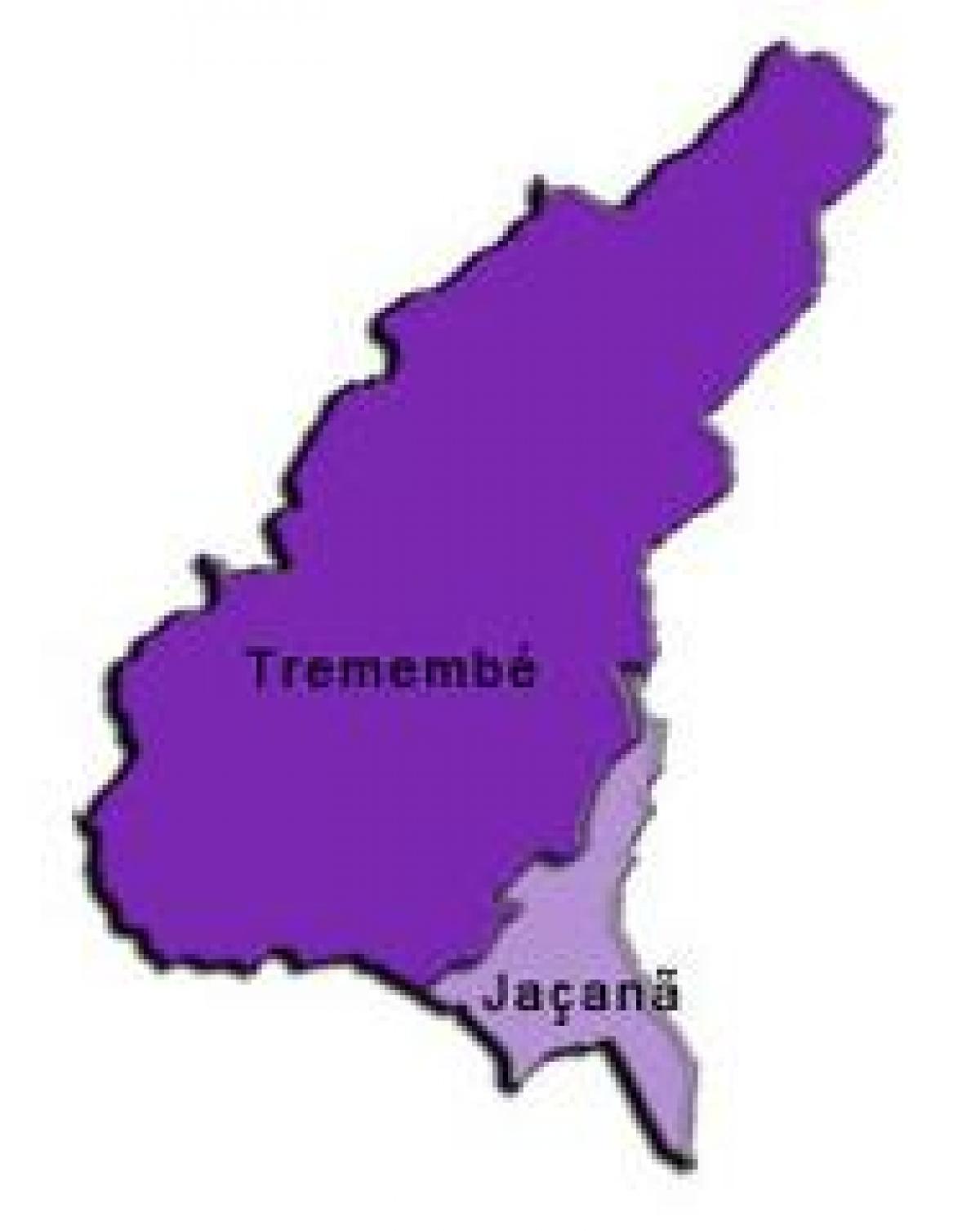 Карта на Jaçanã-Tremembé под-префектурата