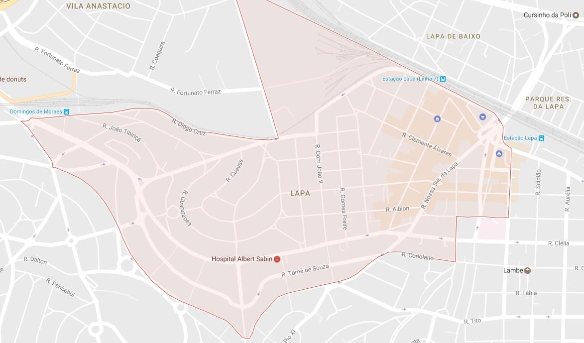 Карта на Lapa São Паоло