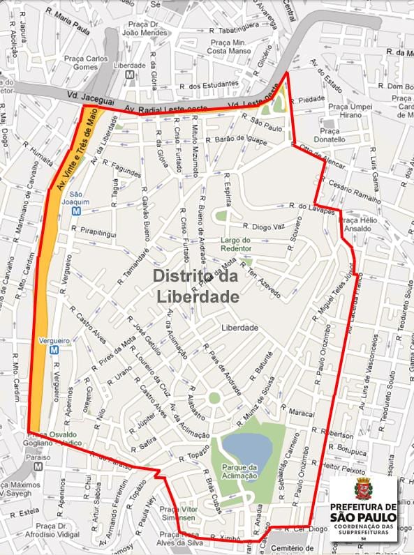 Карта на Liberdade São Паоло