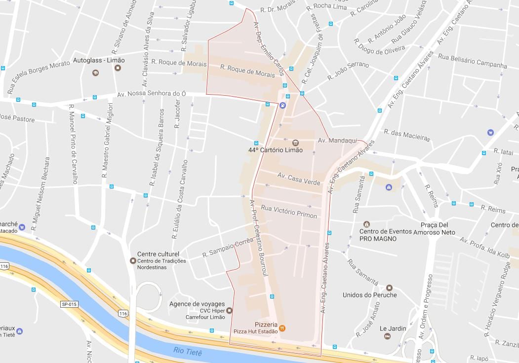 Карта на Limão São Паоло