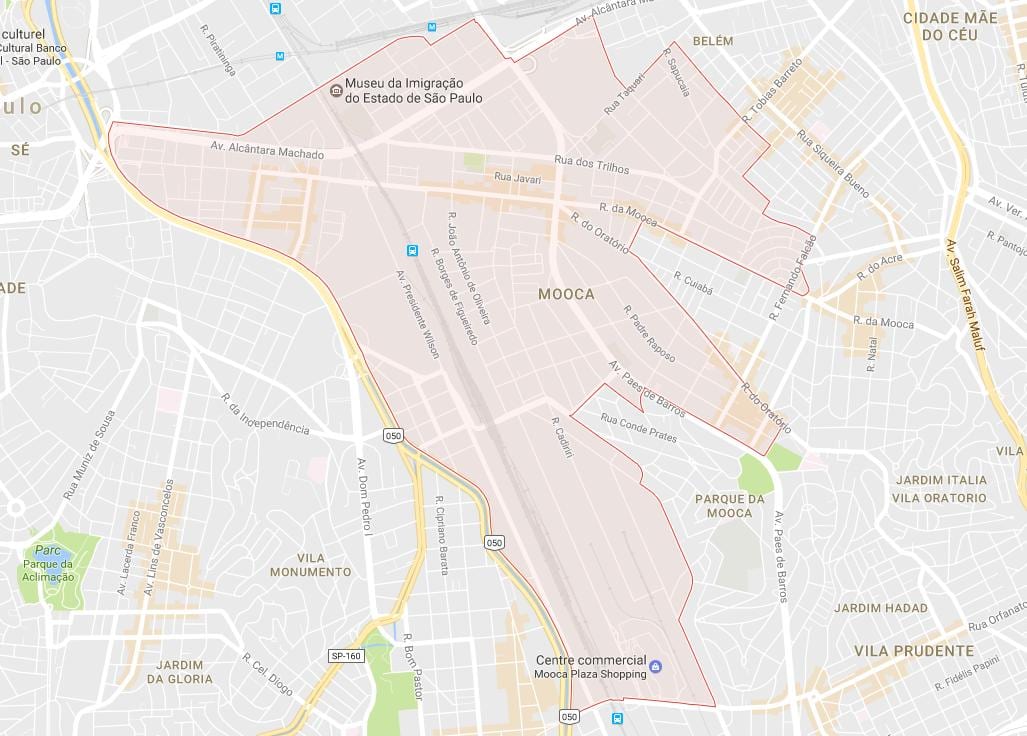Карта на Mooca São Паоло