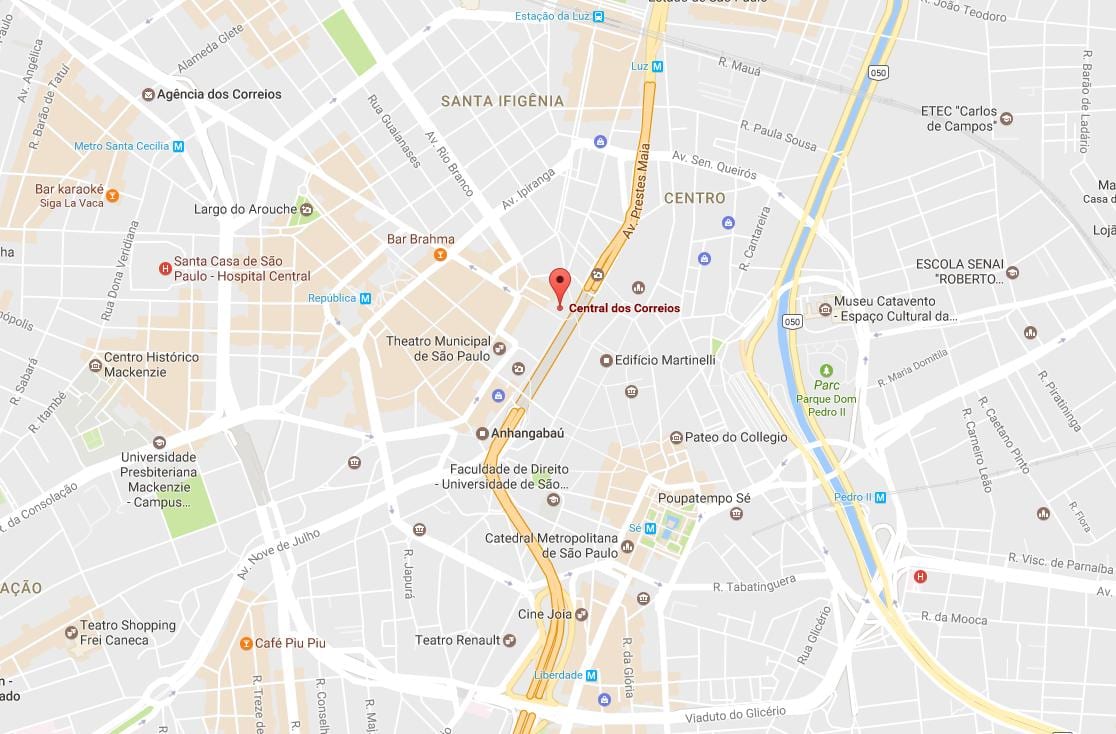 Карта на Palácio dos Correios São Паоло