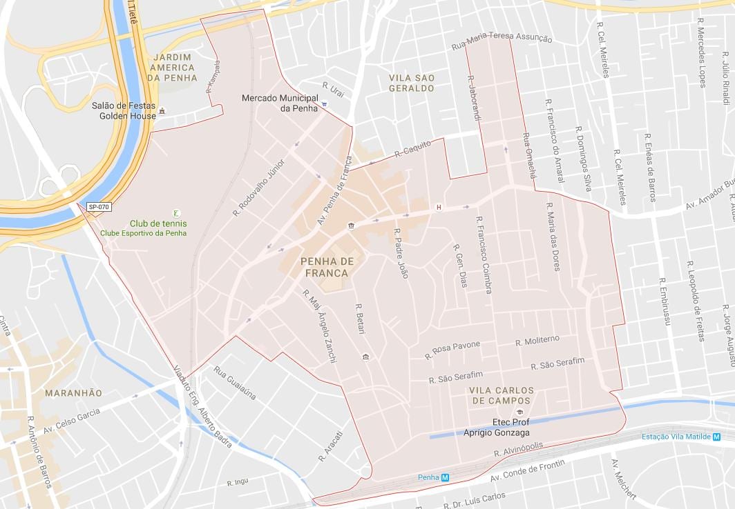 Карта на Penha São Паоло