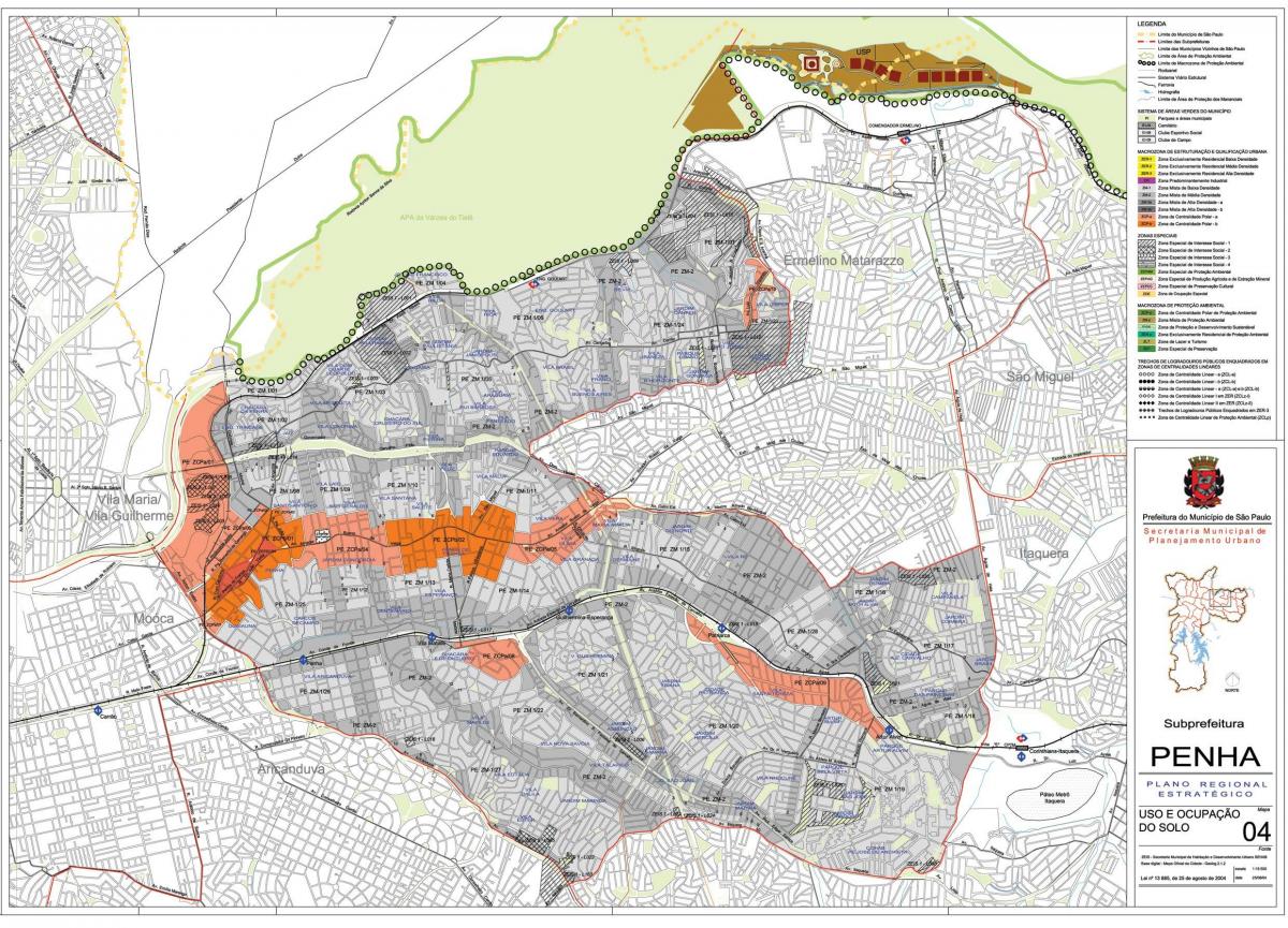 Карта на Penha São Паоло - Окупацијата на почвата