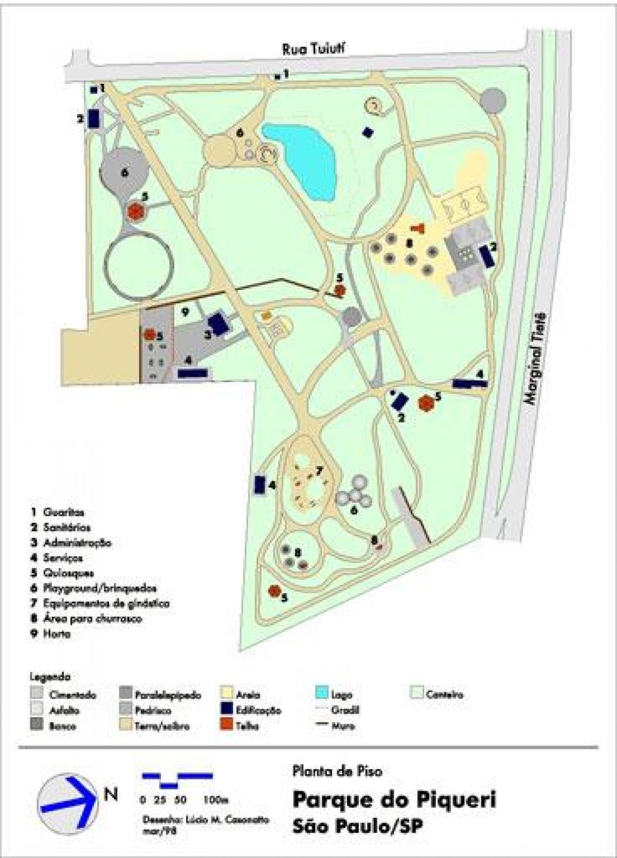 Карта на Piqueri São Паоло Парк