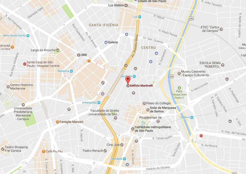 Карта на Prédio Мартинели
