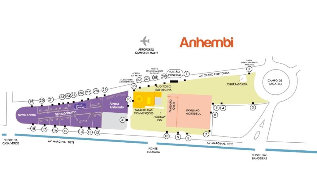 Карта на São Паоло Anhembi