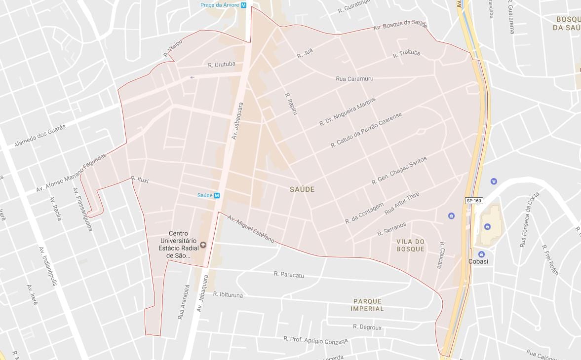 Карта на Saúde São Паоло