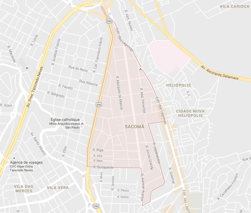 Карта на Sacomã São Паоло