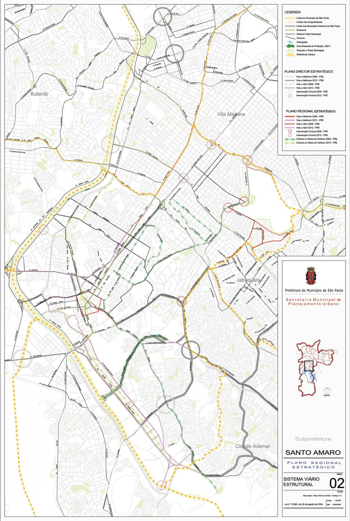 Карта на Santo Amaro São Паоло - Патишта
