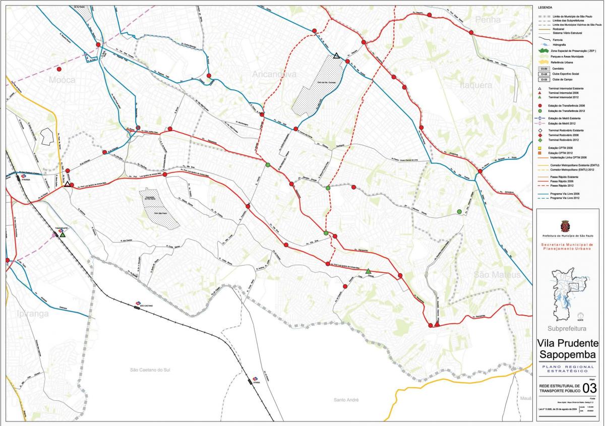 Карта на Sapopembra São Паоло - Јавни превезува