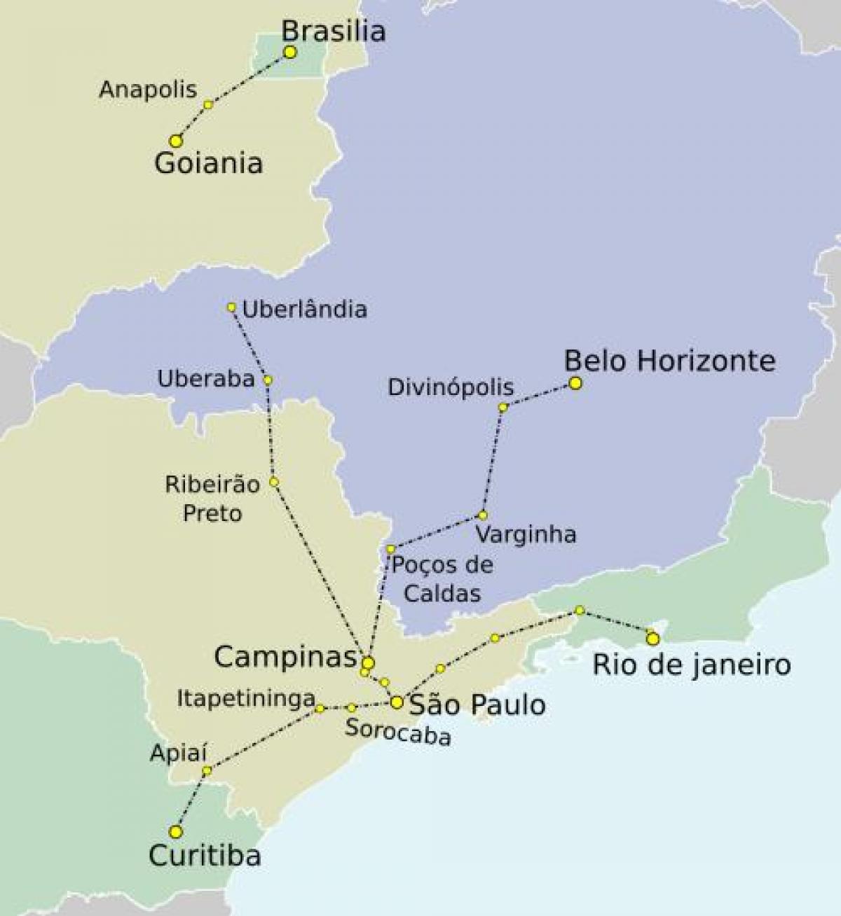 Карта на São Паоло TAV
