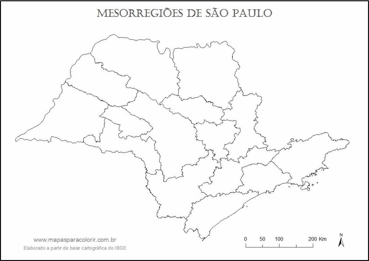 Карта на São Паоло богородица - региони