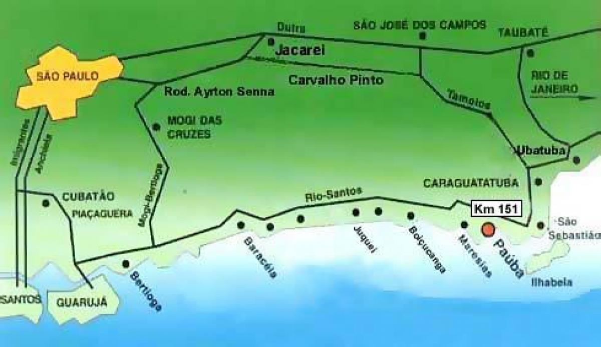 Карта на São Паоло плажи