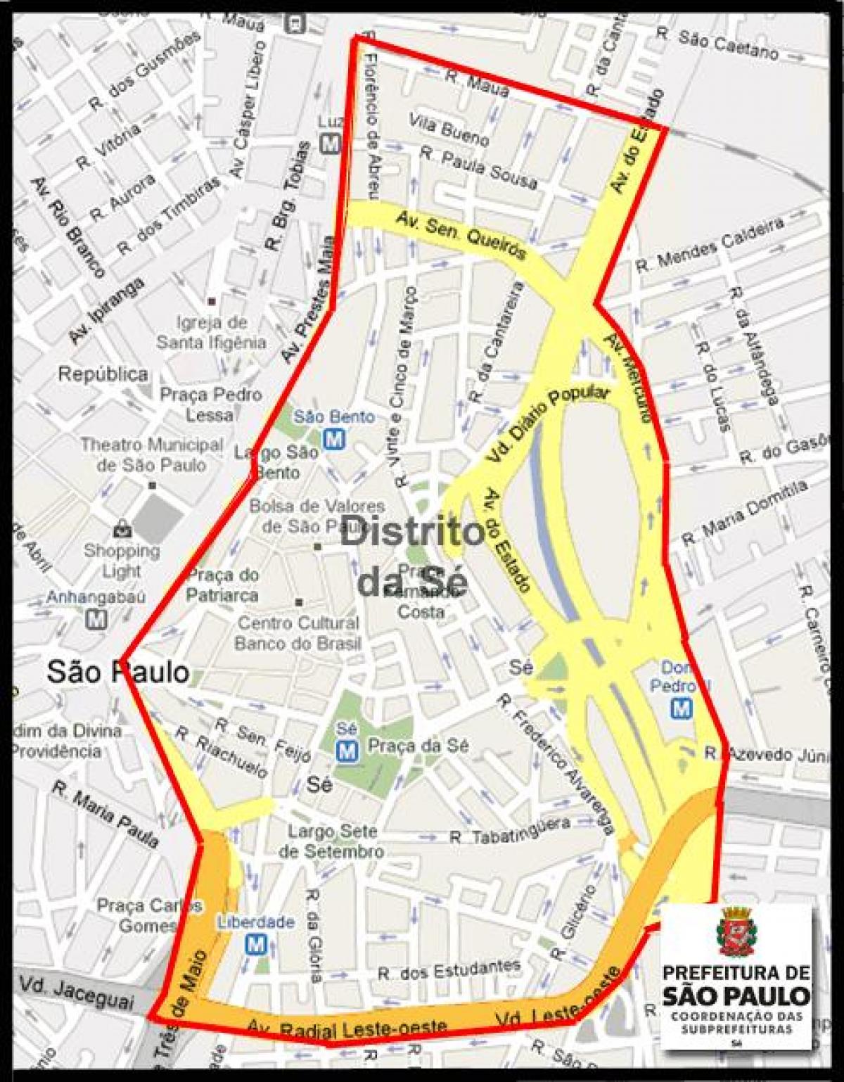 Карта на Sé São Паоло