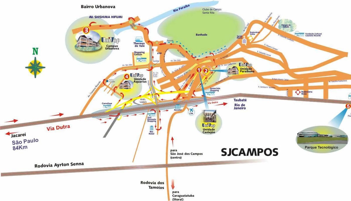 Карта на UNIVAP São Паоло