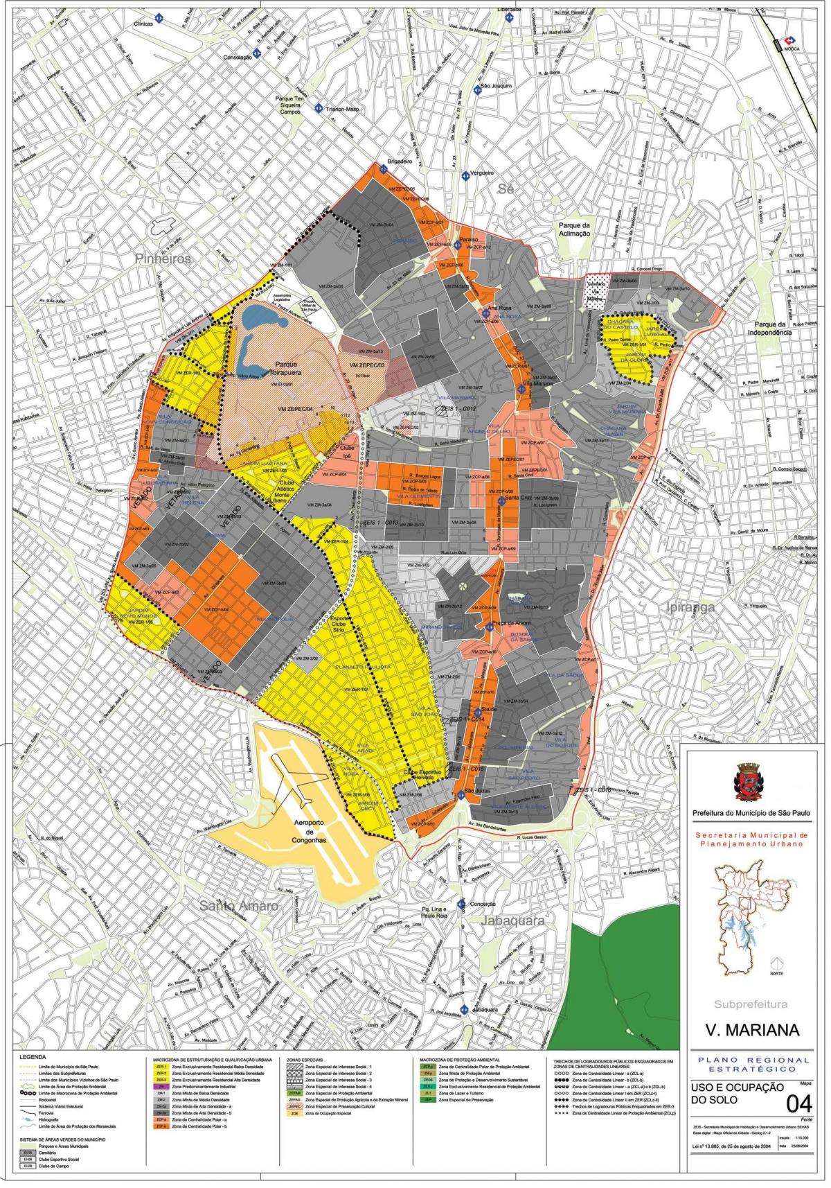 Мапа на Вила Мариана São Паоло - Окупацијата на почвата