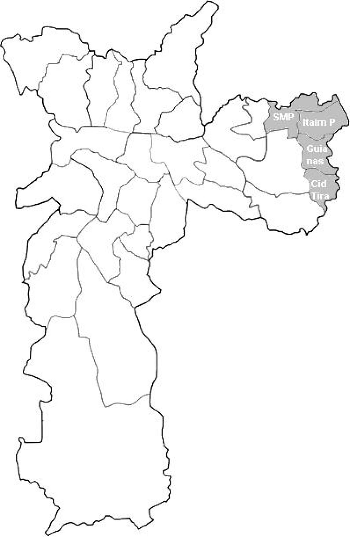 Карта на зона Leste 2 São Паоло