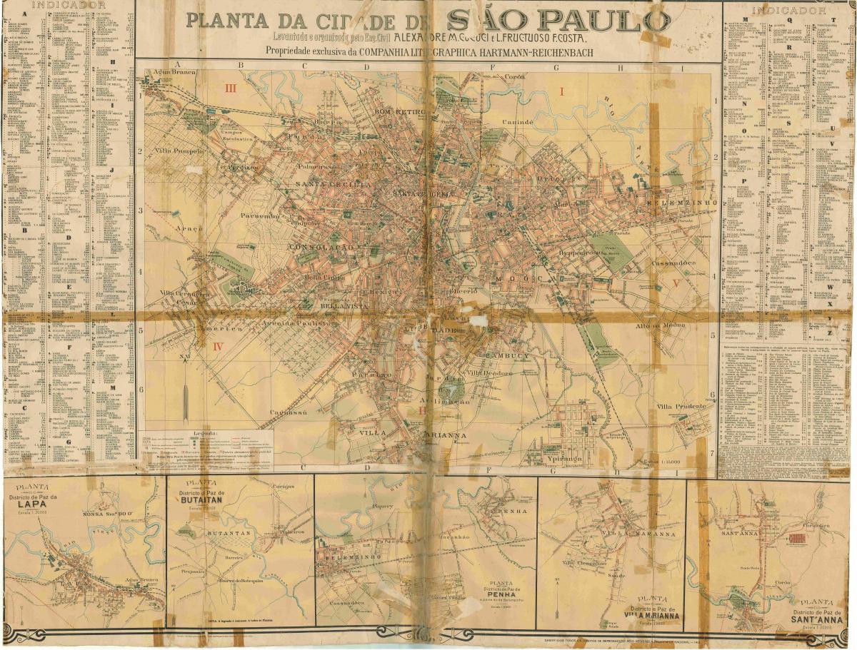 Мапа на поранешна São Паоло - 1913 година