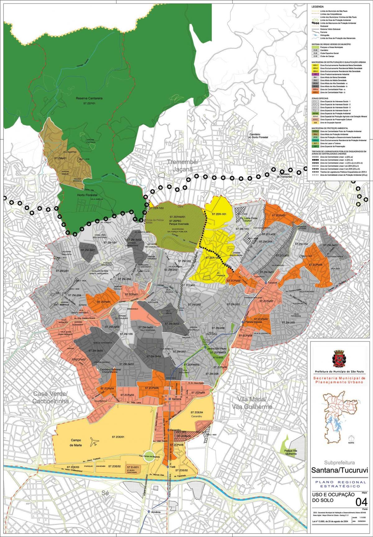 Карта на Сантана São Паоло - Окупацијата на почвата