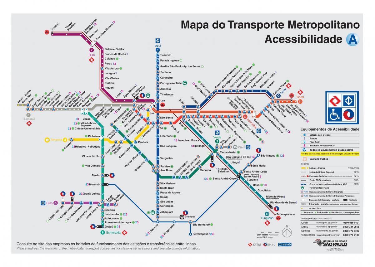 Карта на транспорт Сао Паоло - оневозможен Пристап