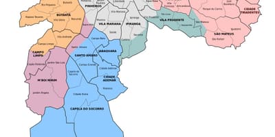 Карта на административниот зона на São Паоло