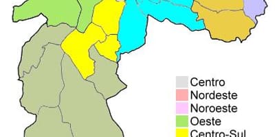 Карта на административни региони во São Паоло
