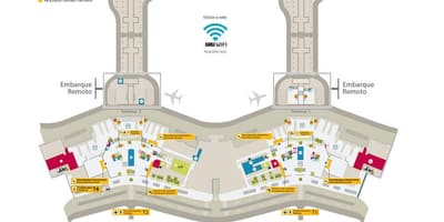 Карта на меѓународниот аеродром São Паоло-Guarulhos - Терминалите 1 и 2
