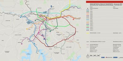 Мапа на мрежата транспорт São Паоло