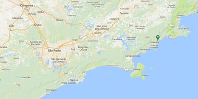 Карта на плажа Vermelha не Колумбија