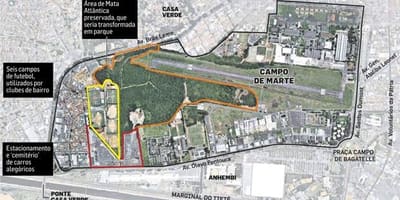 Карта на Сао Паоло Campo de Marte аеродром