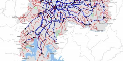 Карта на терминали автобус на Државата на São Паоло