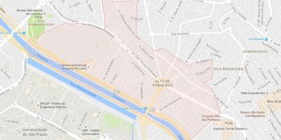 Карта на Alto de Pinheiros São Паоло