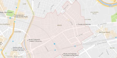Карта на Brás São Паоло