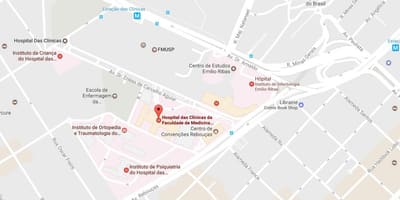 Карта на Clínicas болница
