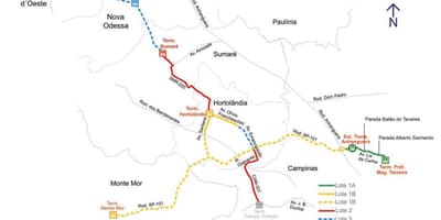 Карта на corredor metropolitano Noroeste