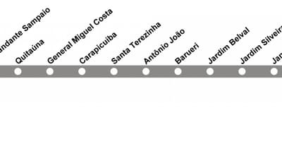 Карта на CPTM São Паоло - Линија 10 - Дијамант