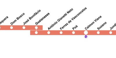Карта на CPTM São Паоло - Линија 11 - Корални